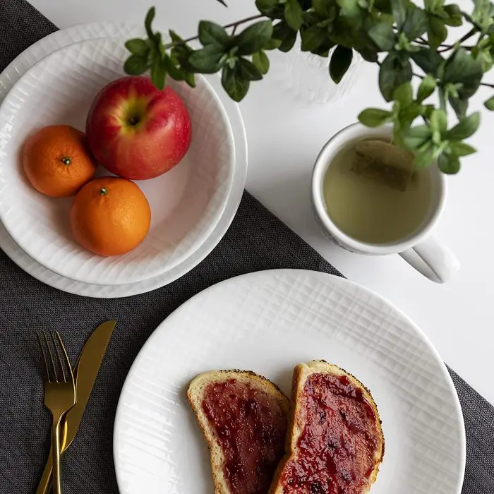 Corelle 12ც  თასი და თეფში Linen Weave - Image 5