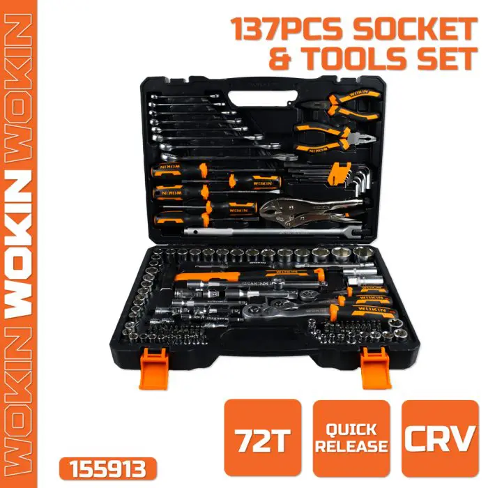 ხელსაწყოების ნაკრები Wokin 155913, 137Pcs Tool Set, Black/Silver - Image 4
