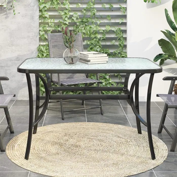 მაგიდა მართკუთხედი შუშის ზედაპრით - Image 4