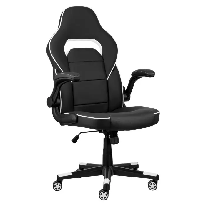 გეიმერული სკამი 2E GAMING Chair HEBI, PU Leather, Foldable Armrests, black-white - Image 12