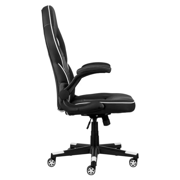 გეიმერული სკამი 2E GAMING Chair HEBI, PU Leather, Foldable Armrests, black-white - Image 9