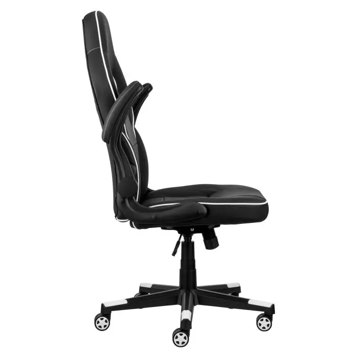 გეიმერული სკამი 2E GAMING Chair HEBI, PU Leather, Foldable Armrests, black-white - Image 8