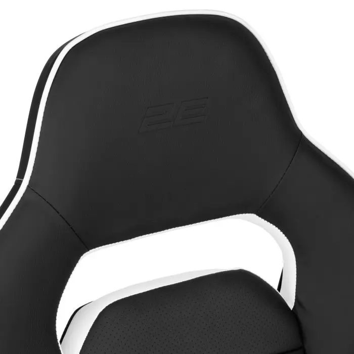 გეიმერული სკამი 2E GAMING Chair HEBI, PU Leather, Foldable Armrests, black-white - Image 7