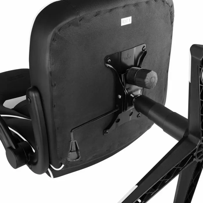 გეიმერული სკამი 2E GAMING Chair HEBI, PU Leather, Foldable Armrests, black-white - Image 2