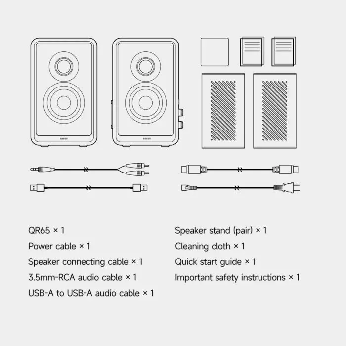 დინამიკი Edifier QR65, 70W, Bluetooth, USB, USB-C, AUX, Speaker With GaN Charger, White - Image 11