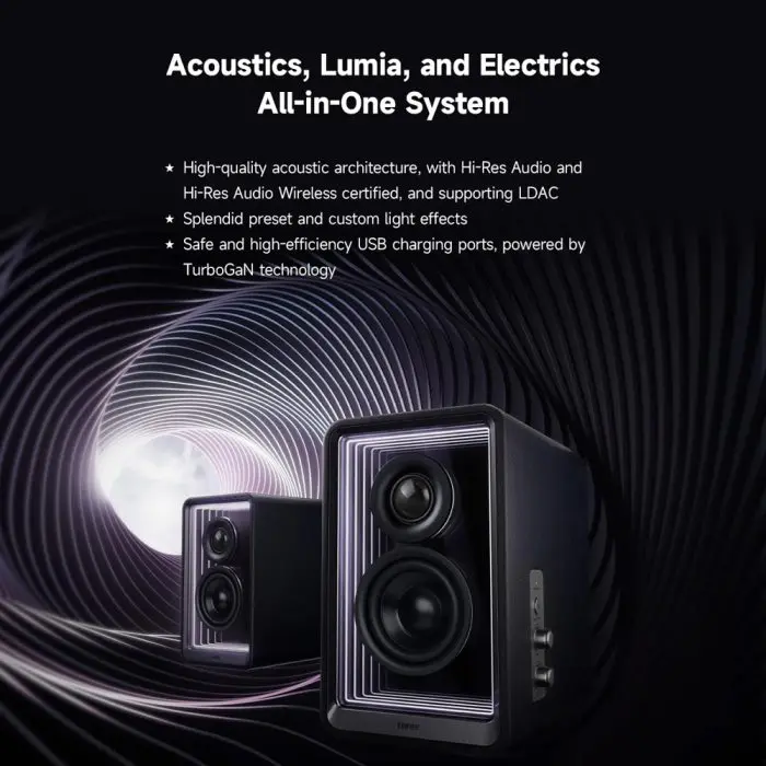 დინამიკი Edifier QR65, 70W, Bluetooth, USB, USB-C, AUX, Speaker With GaN Charger, White - Image 6