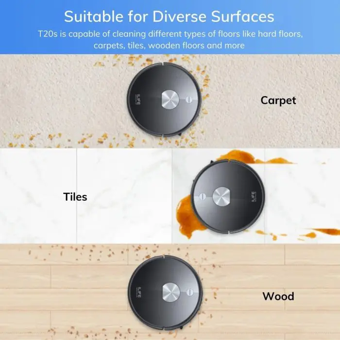 Ilife T20s რობოტი მტვერსასრუტი, 5000Pa, ლაზერული ნავიგაცია, APP, მშრალი/სველი წმენდა - Image 15