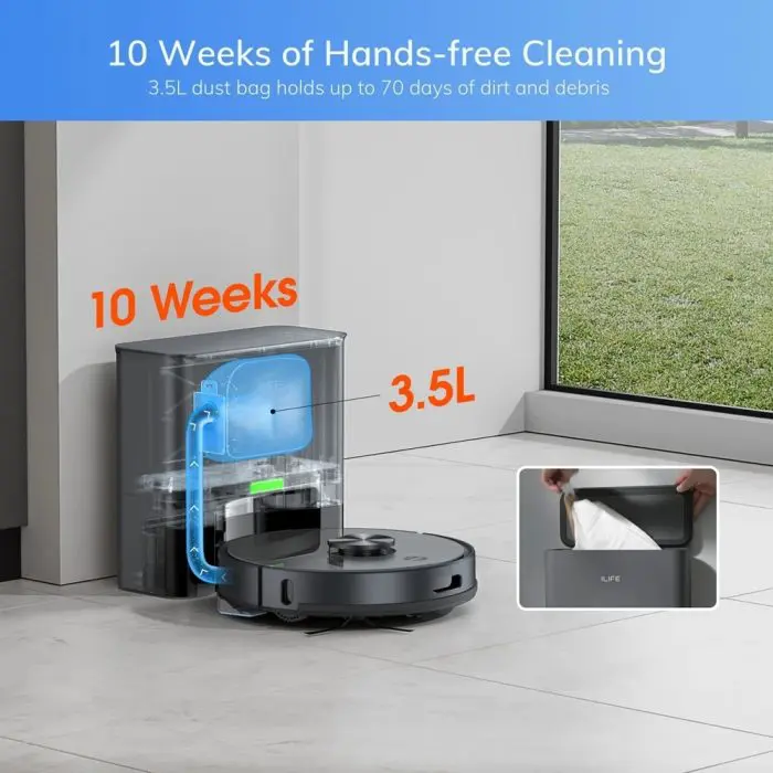 Ilife T20s რობოტი მტვერსასრუტი, 5000Pa, ლაზერული ნავიგაცია, APP, მშრალი/სველი წმენდა - Image 5