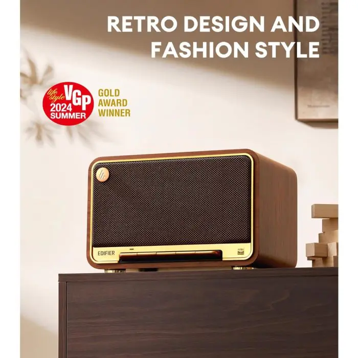 დინამიკი Edifier D32, 60W, Bluetooth, USB-C, AUX, Wi-Fi AirPlay, Speaker, Brown - Image 5