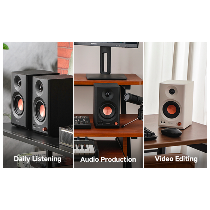 დინამიკი Edifier MR3, 36W, Bluetooth/TRS/RCA/AUX, Studio Monitor, Black - Image 5