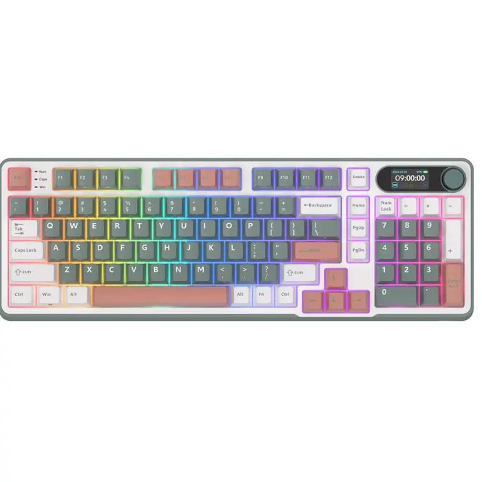 კლავიატურა Royal Kludge RK S98, Mechanical, RGB, Brown Switch, Smart Display, Bluetooth/2.4GHz/Type-C, Camping - Image 1