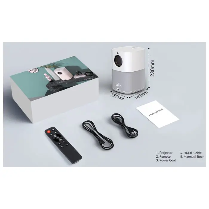 პროექტორი ALLX AX-PF320W, LCD Projector, FHD 1920x1080, 320Lm, White - Image 9