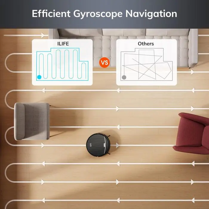 რობოტი მტვერსასრუტი Ilife V9 Pro, 3000Pa, APP მართვით, მშრალი და სველი წმენდა - Image 7