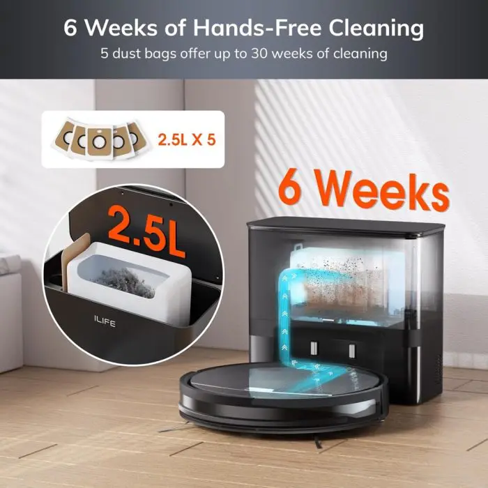 რობოტი მტვერსასრუტი Ilife V9 Pro, 3000Pa, APP მართვით, მშრალი და სველი წმენდა - Image 5