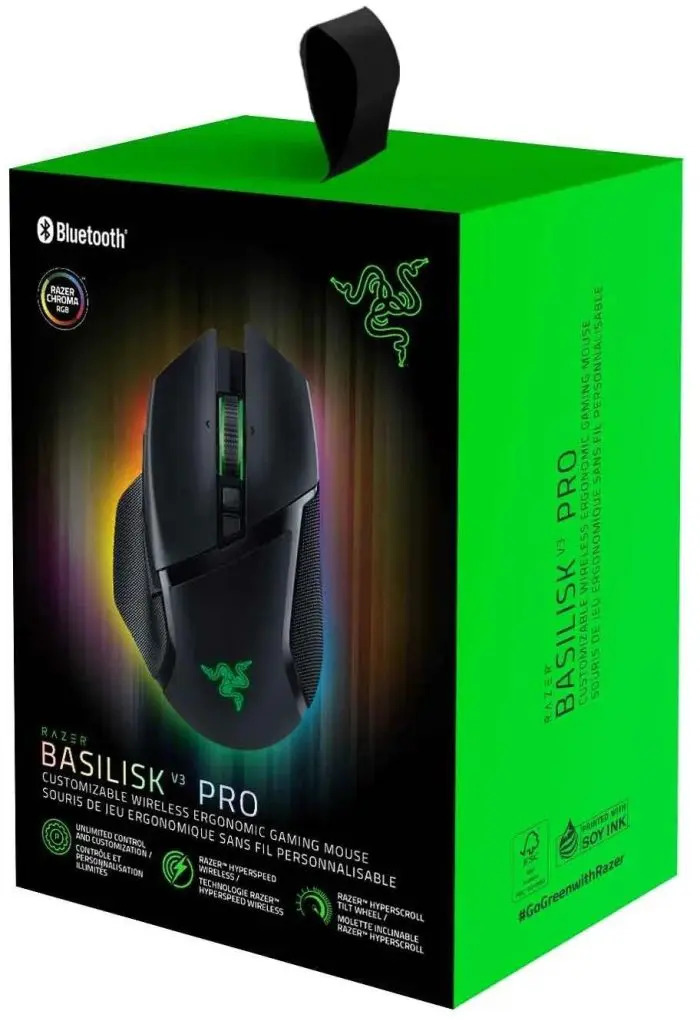 მაუსი Razer Mouse Basilisk V3 Pro, RGB, USB-A/WL/BT, black - Image 2