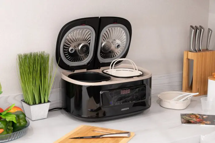 მულტისახარში ქვაბი AArdesto, 900W, bowl-2х1.5l, შავი - Image 4