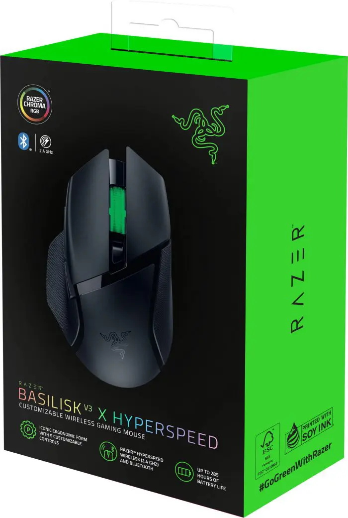 მაუსი Razer Mouse Basilisk V3 X HyperSpeed, RGB, WL/BT, black - Image 11