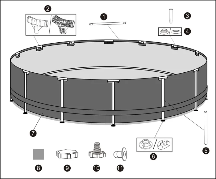 მრგვალი კარკასული აუზი Bestway 56416 - Image 3