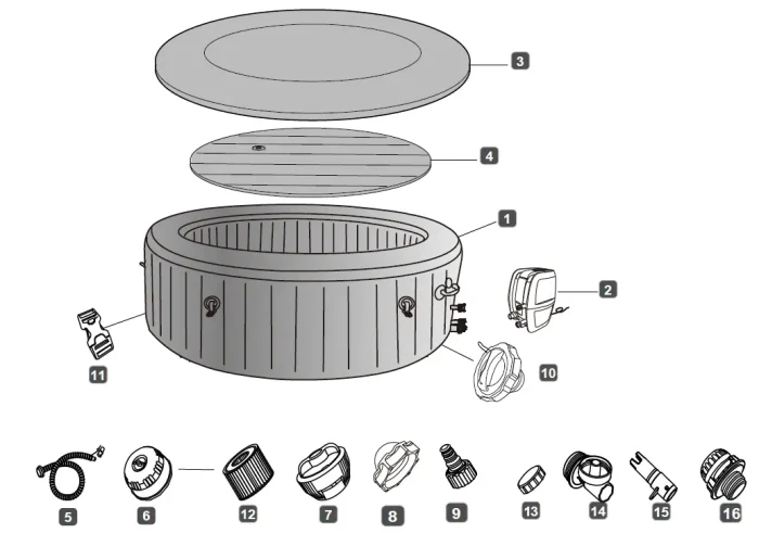 გასაბერი სპა აუზი Bahamas AirJet ჯაკუზი Bestway 60005 - Image 12